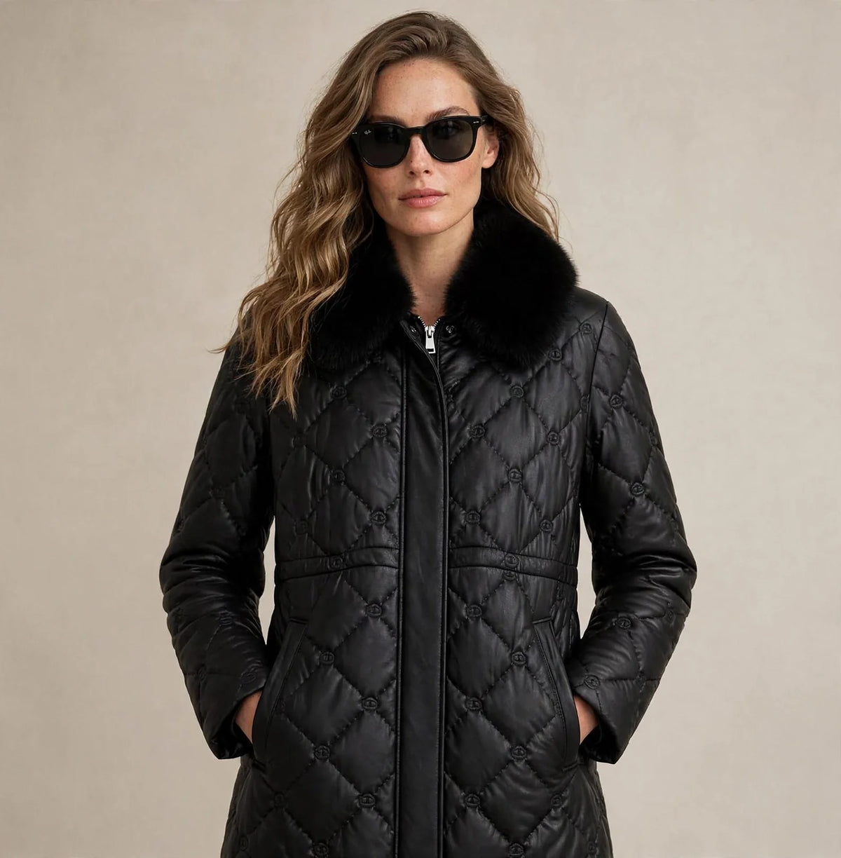 Women's genuine sheepskin leather jacket for UK winter style