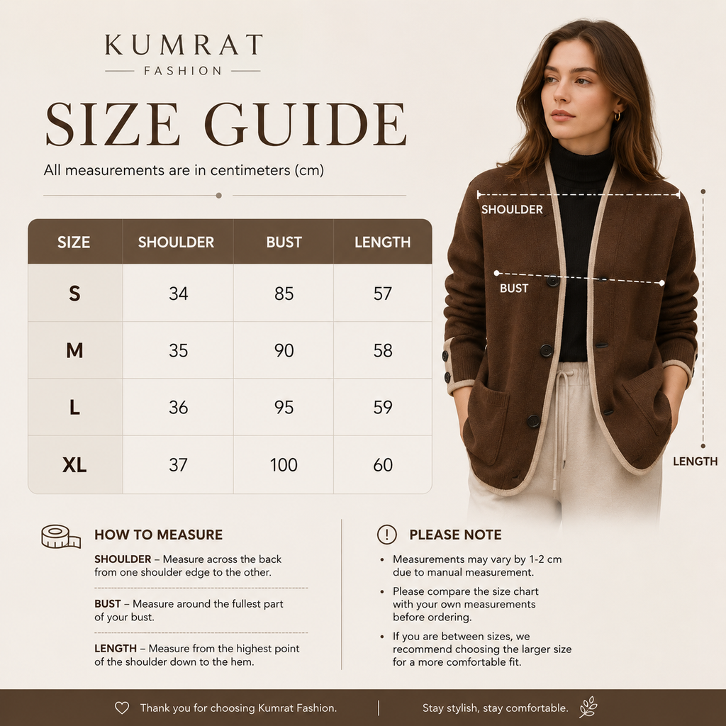 Women’s Contrast Trim Knit Cardigan – Premium Button Front