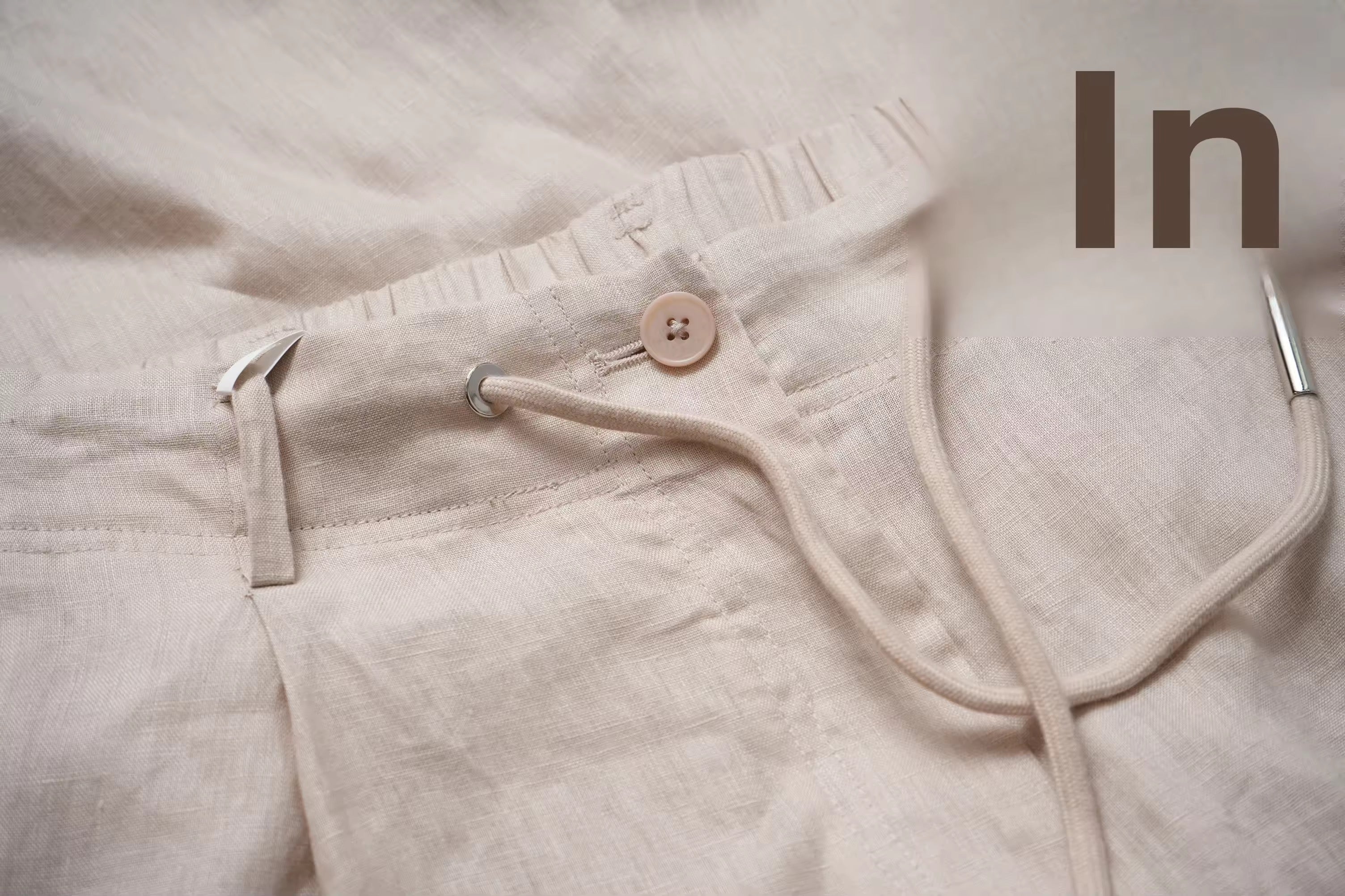 Women’s Linen Co-Ord Set Relaxed Shirt & Wide Leg Trouser – Beige