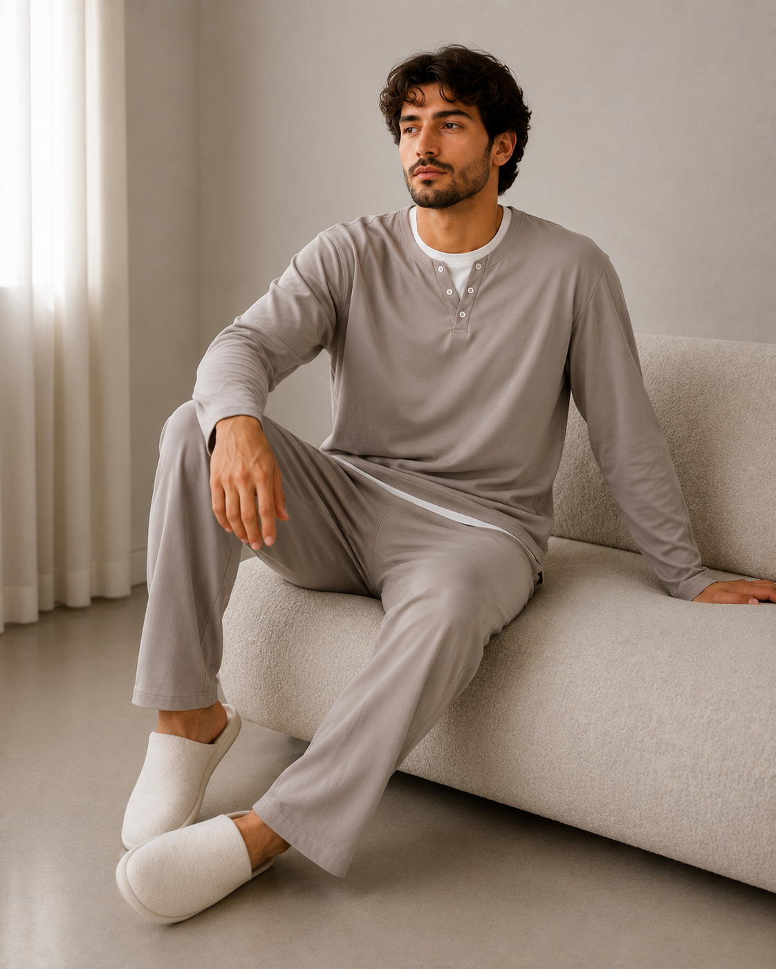 Men’s Premium Lounge Set – Soft & Comfortable 2-Piece Sleepwear