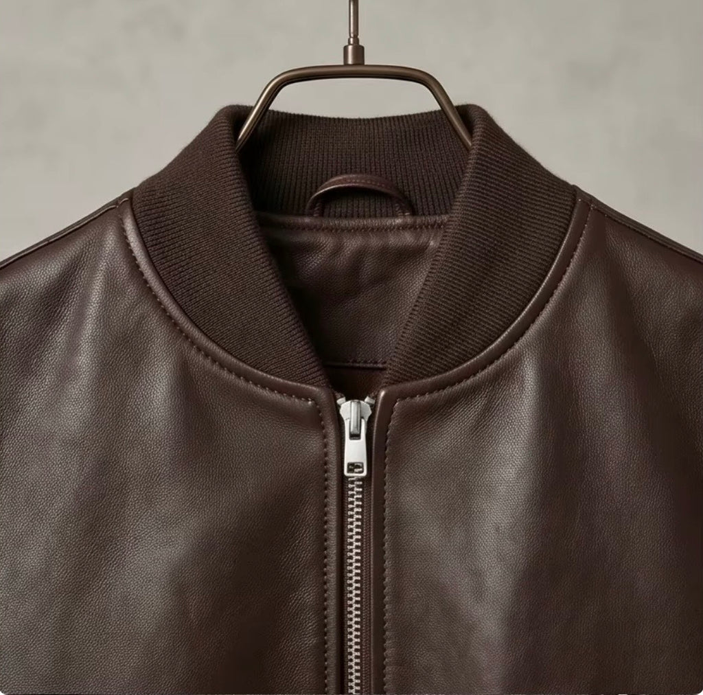 Women’s Premium Leather Jacket – Dark Coffee