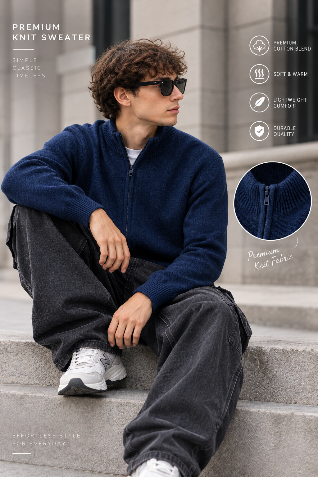 Men's 100% Cashmere Zip-Up Cardigan – 7GG