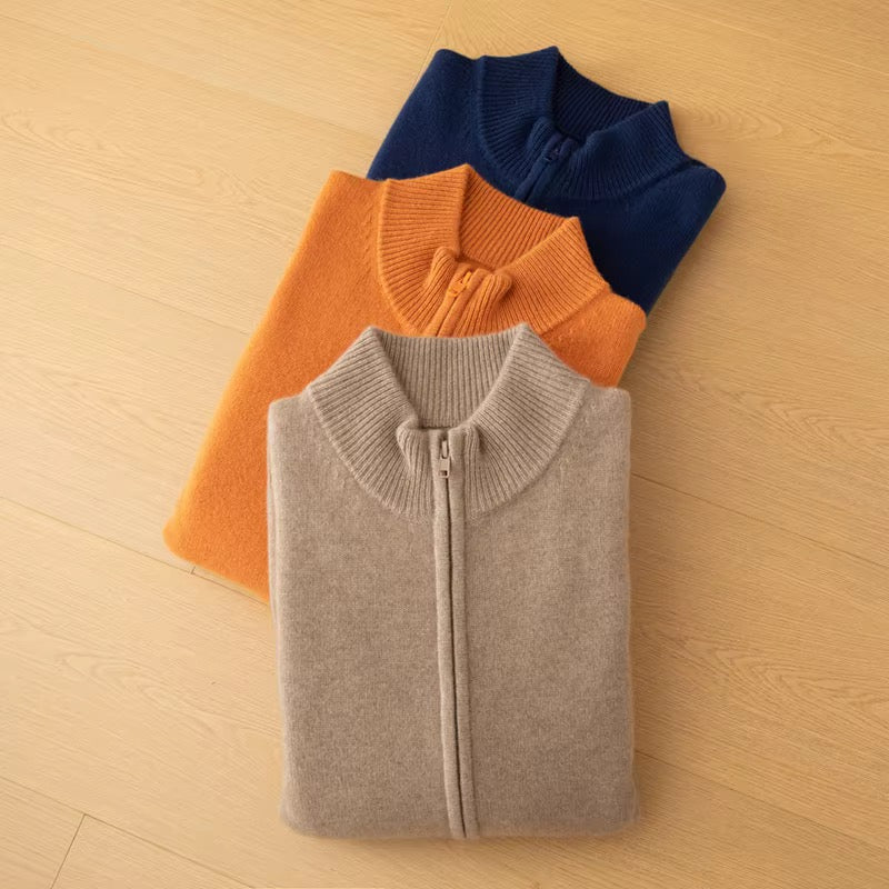 Men's 100% Cashmere Zip-Up Cardigan – 7GG