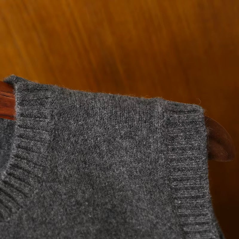 Premium Cashmere Sweater – Black, Skin & Charcoal Grey
