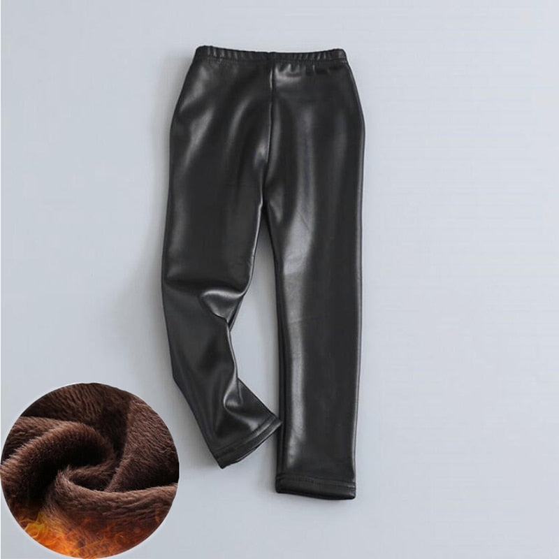 Baby Girls Leggings Winter Kids Thick Velvet Leggings Pencil Pants Children Warm Trousers Faux PU Leather Legging Slim Pant rrkcq5-sy.myshopify.com