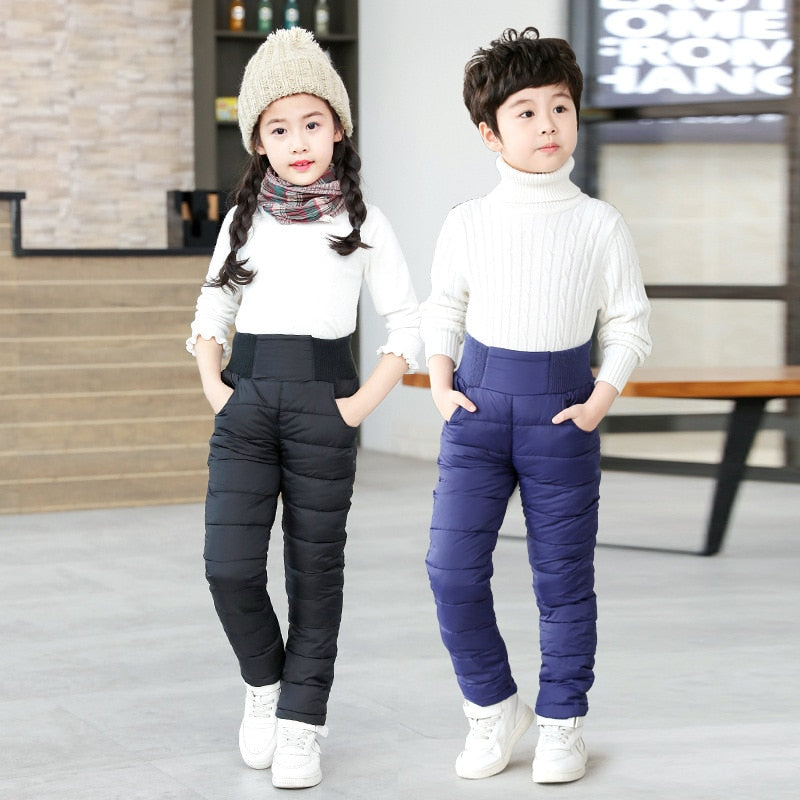 Warm Thicken Boys Girls Down Pants Winter Children High Quality Trousers Teens Boy Girl Down Trousers Kids Ski Down Padded Pants rrkcq5-sy.myshopify.com