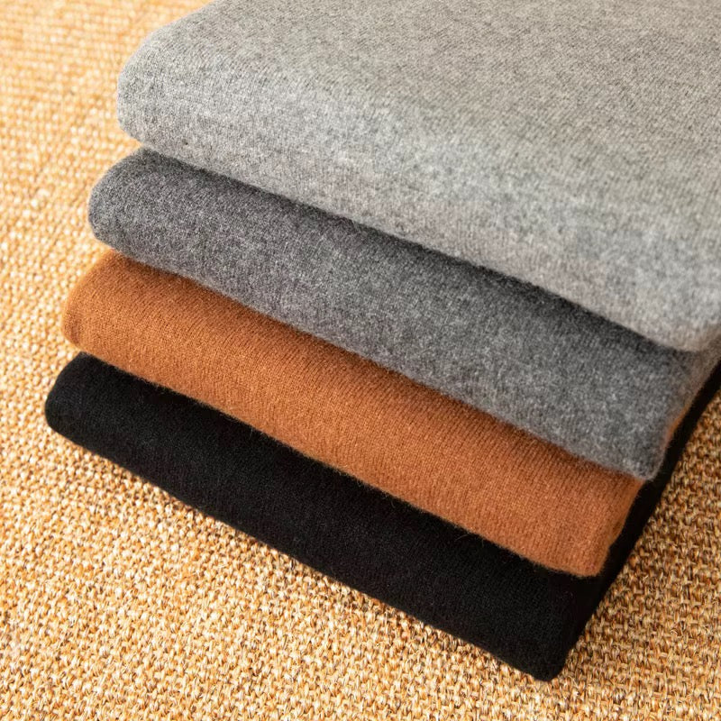 Men’s Premium Mock Neck Knit Sweater – Soft Touch Ribbed Jumper