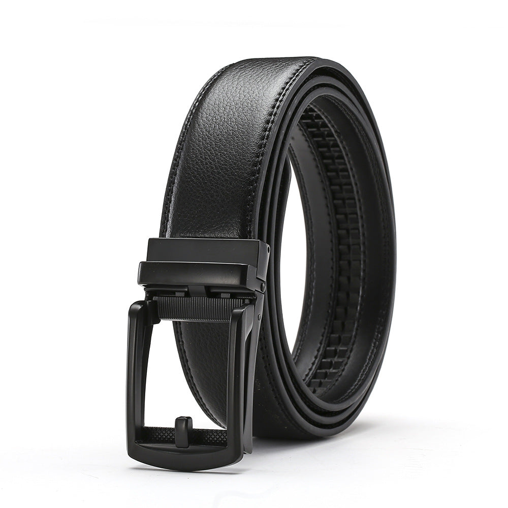 Genuine leather belt men's automatic buckle belt cowhide belt fake needle buckle belt