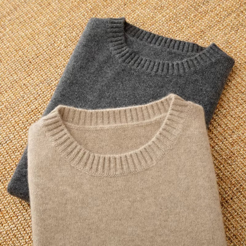 Premium Cashmere Sweater – Black, Skin & Charcoal Grey