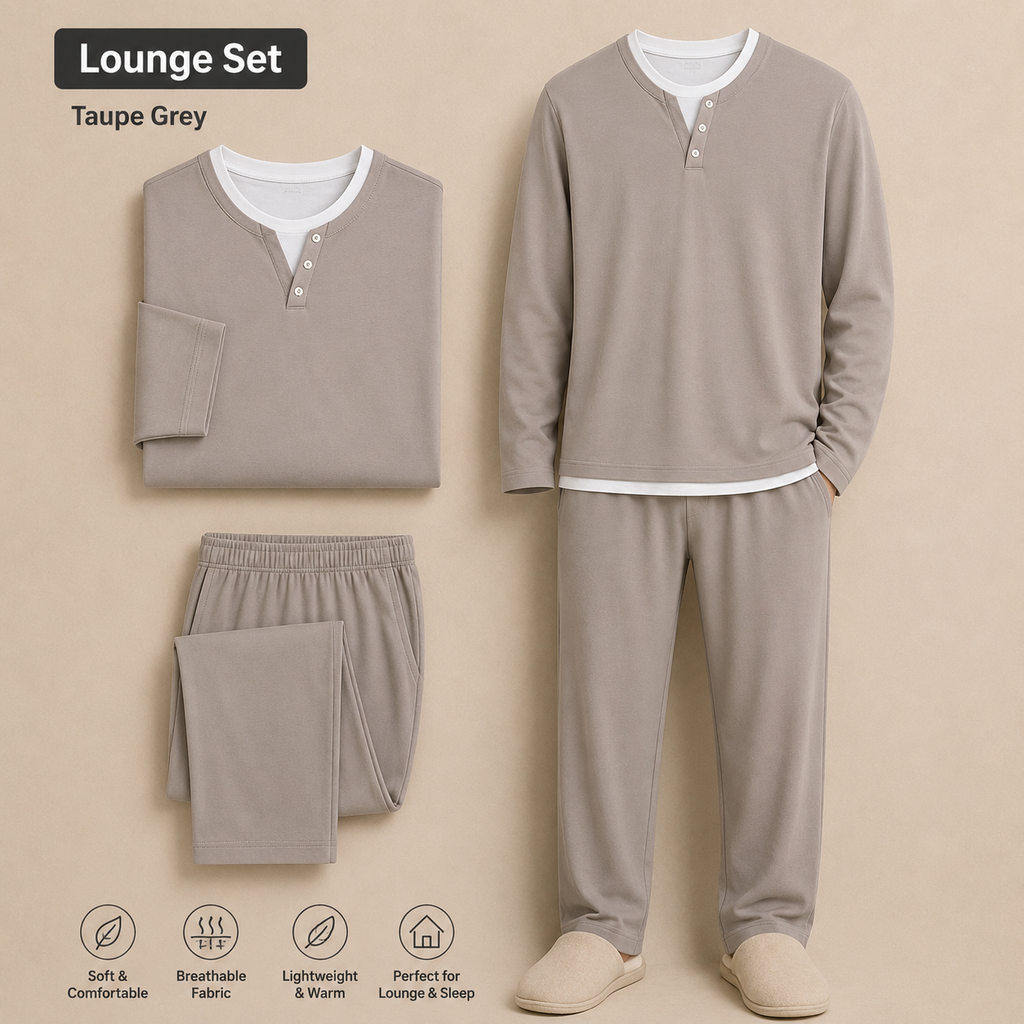 Men’s Premium Lounge Set – Soft & Comfortable 2-Piece Sleepwear