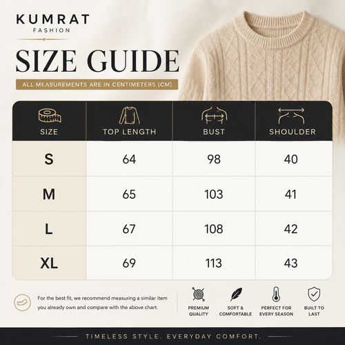 Men’s Cable Knit Sweater-100% Merino Wool