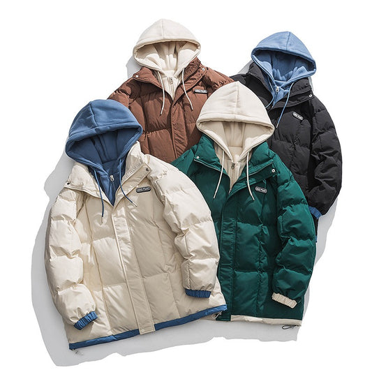 Cotton Clothing Men's Autumn And Winter New Tide Thickened Hooded Cotton Jacket Couple Cotton Jacket Men rrkcq5-sy.myshopify.com