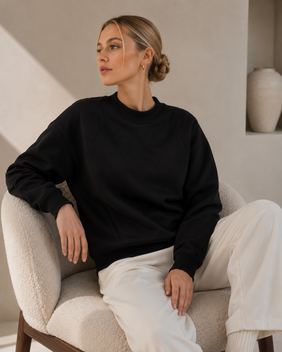 Premium Crew Neck Sweatshirt – Heavyweight Women’s Pullover