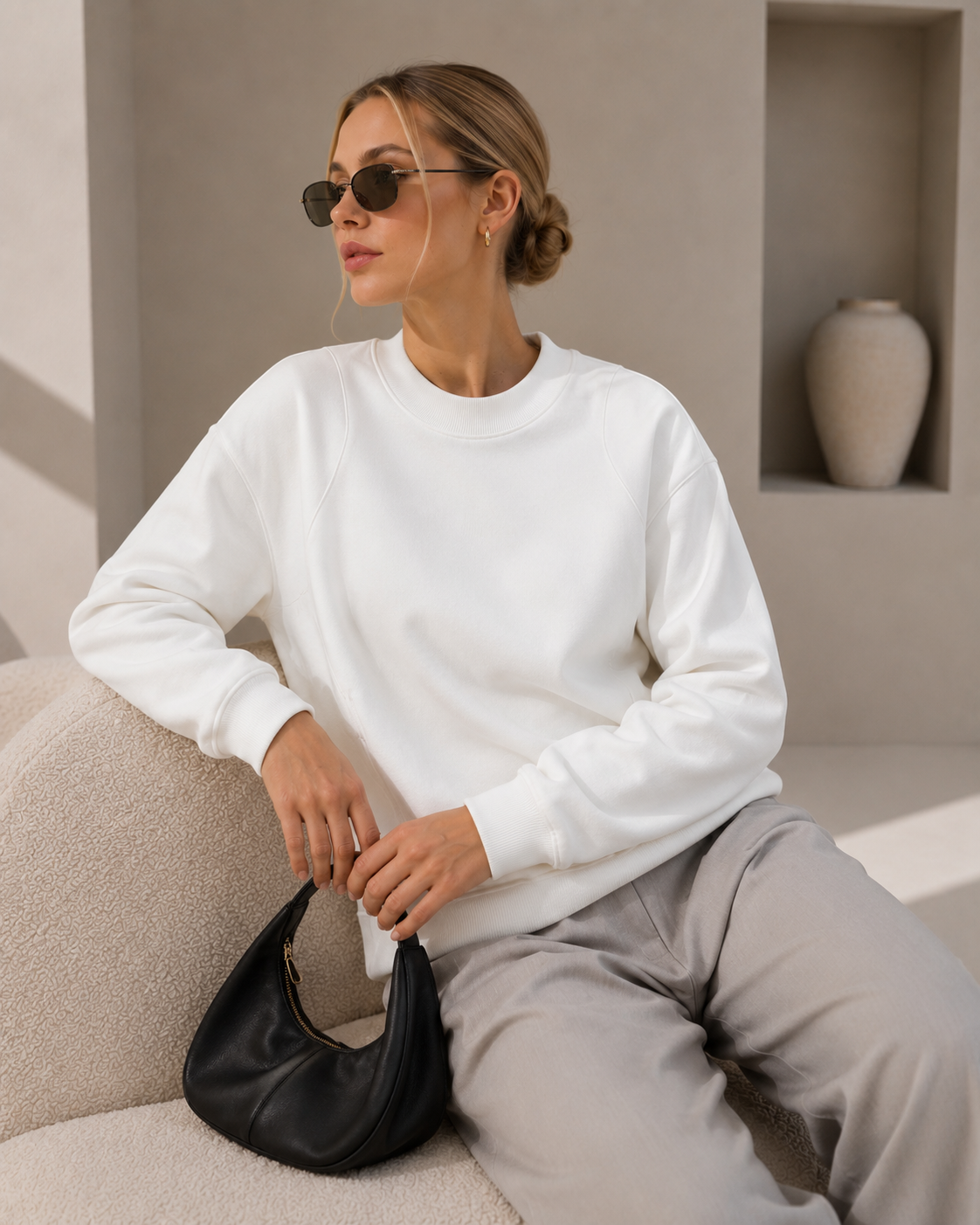 Premium Crew Neck Sweatshirt – Heavyweight Women’s Pullover
