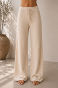Women’s Cashmere Ribbed Wide-Leg Trousers