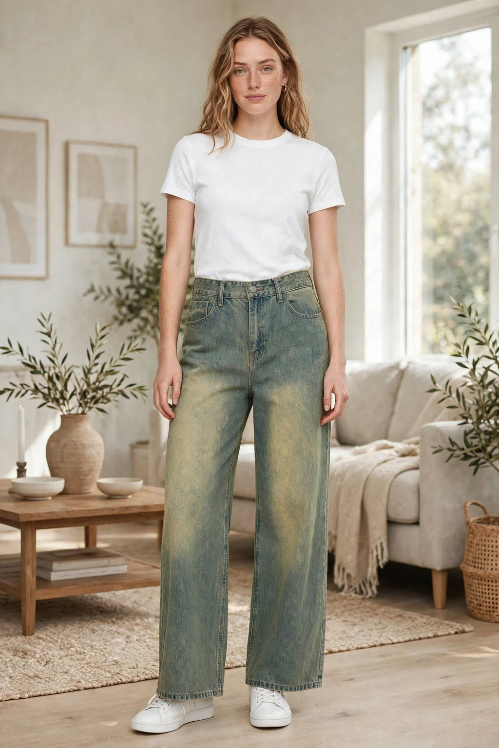 Straight-Leg Jeans with Pockets
