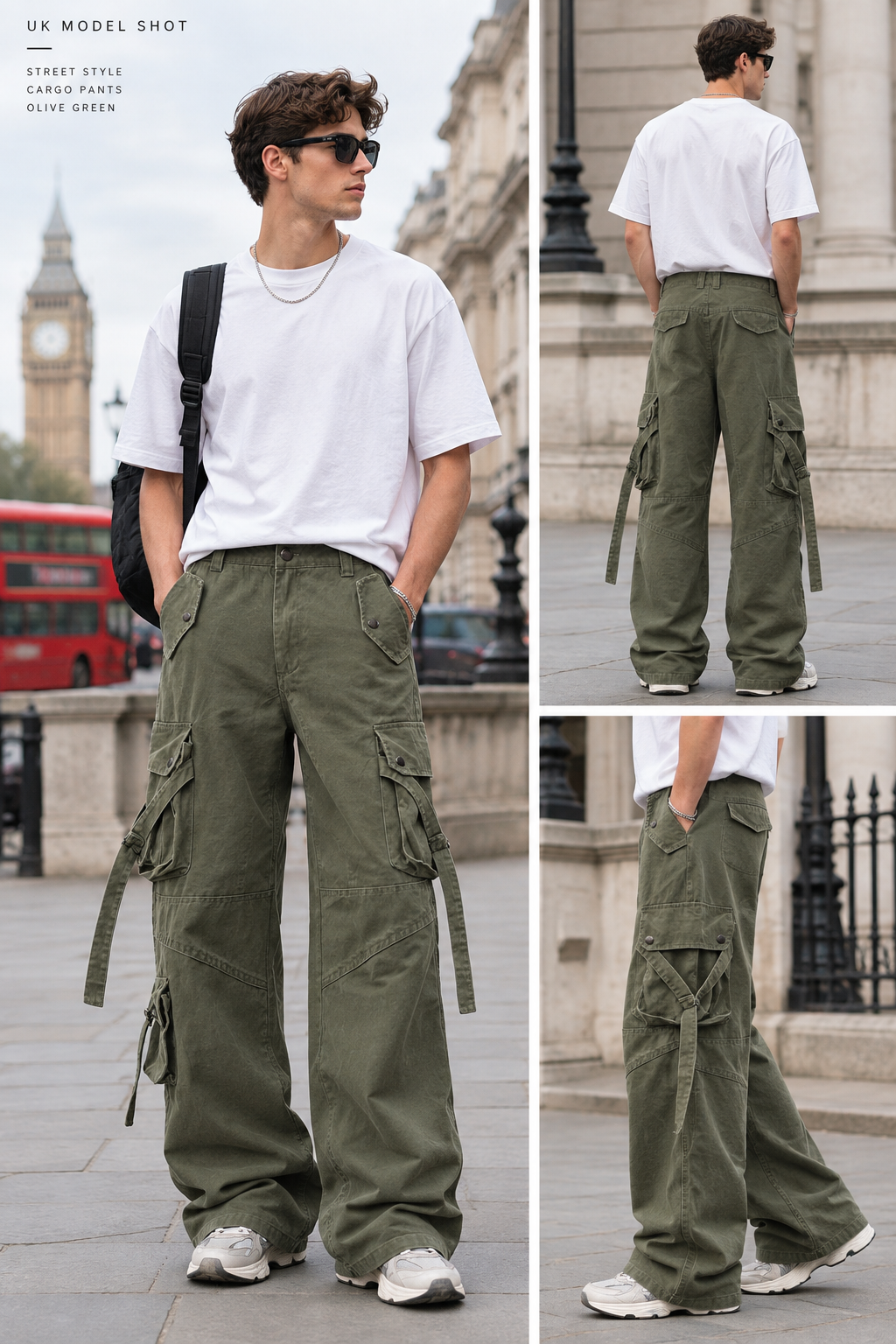 Men's wide leg cargo pants product image - Kumrat Fashion UK
