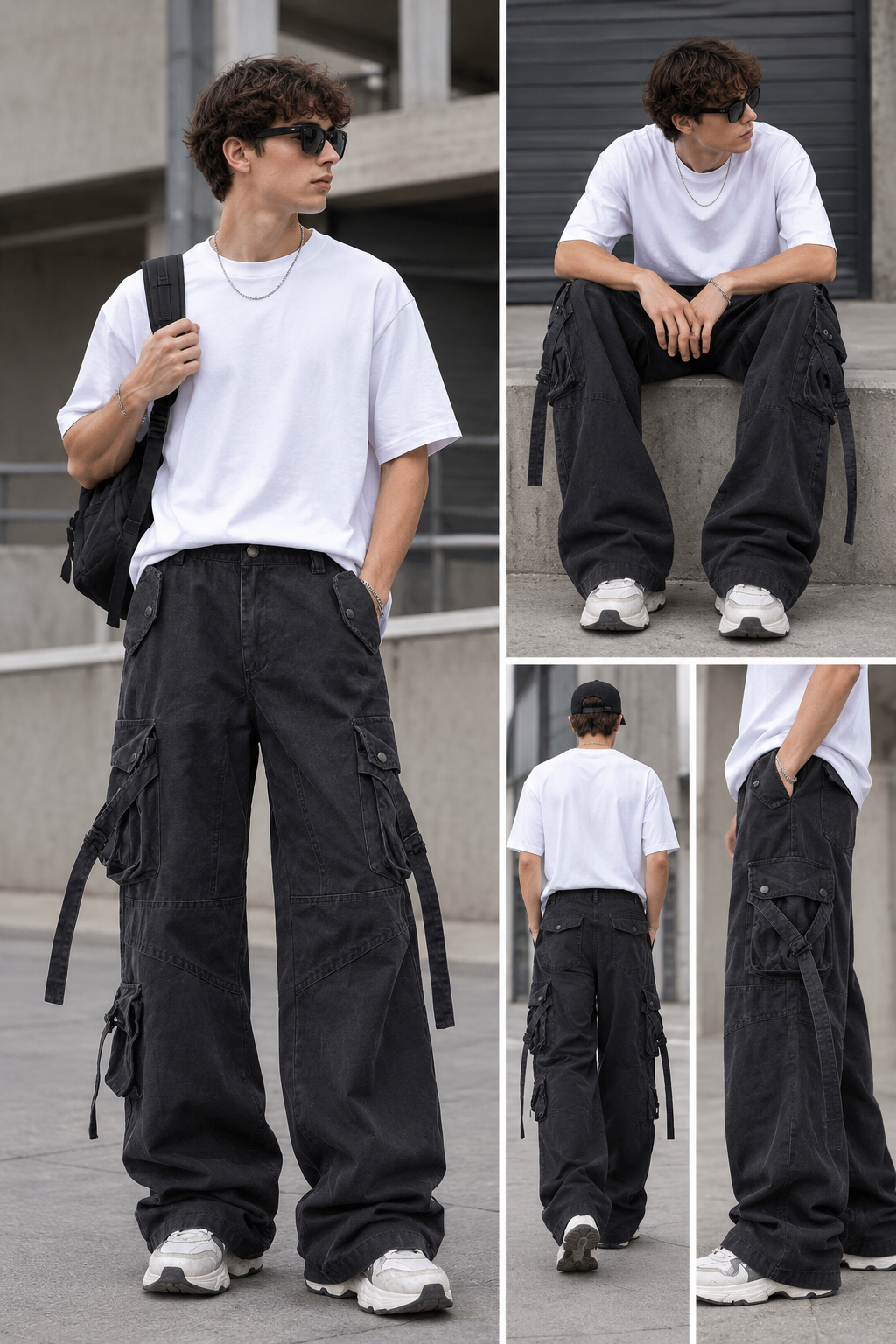 Men's wide leg cargo pants product image - Kumrat Fashion UK
