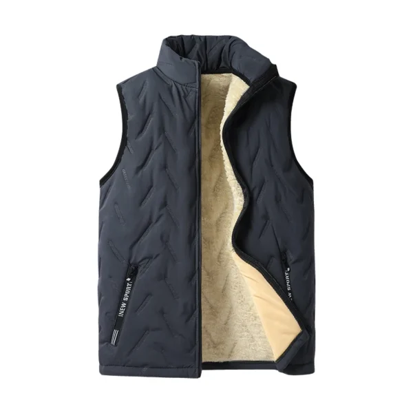 Men's  Plus Size Warm Standing Collar Sleeveless Men's top Autumn and winter fashion Men's Cotton Vest Jacket Casual Multifuncti
