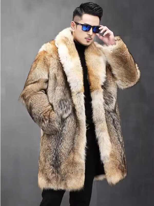 Men’s Luxury Fur Coat – Premium Winter Warm Long Jacket for Men